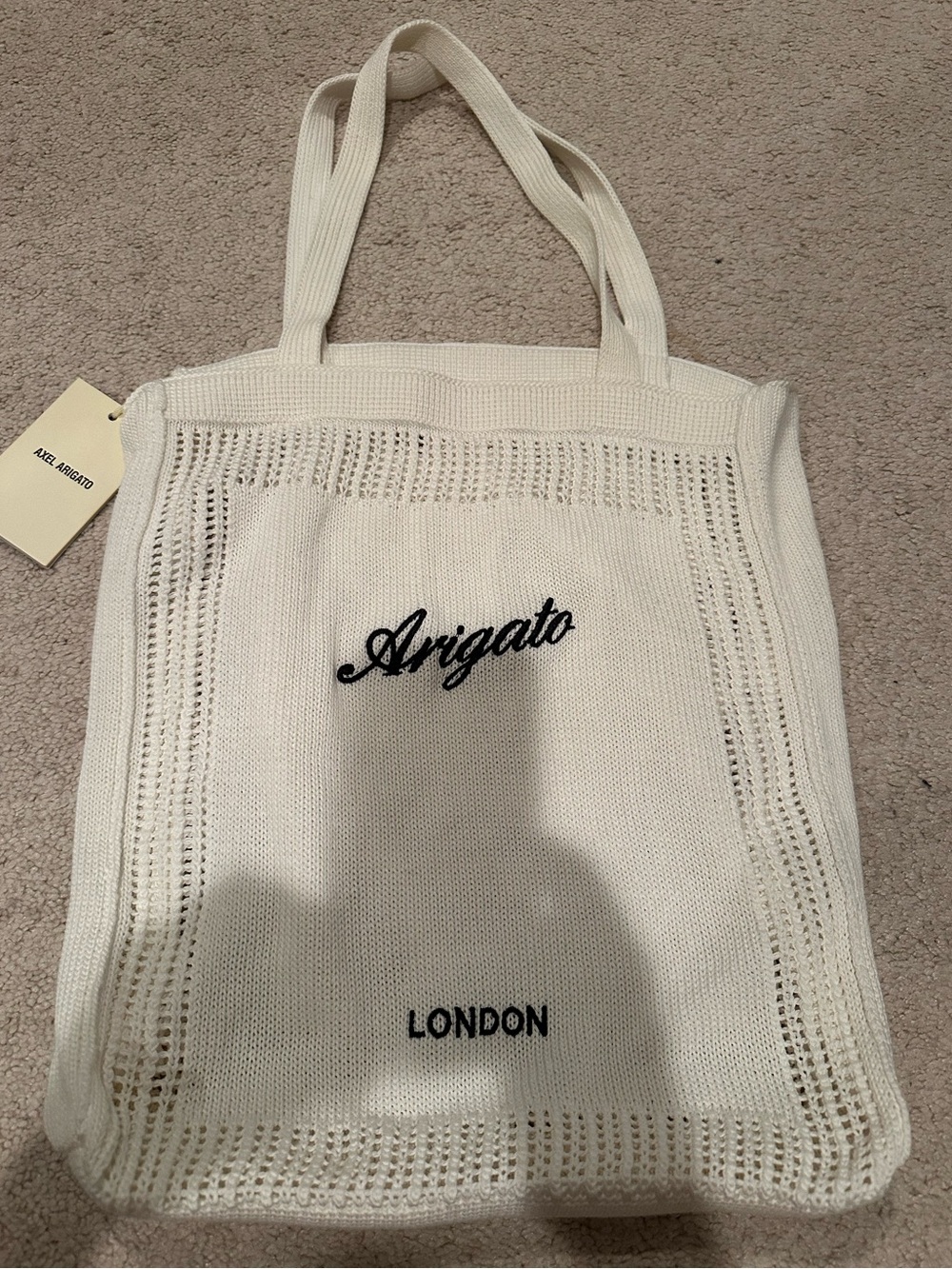 Axel Arigato from London 
Oceane white knitted shopper new with tags